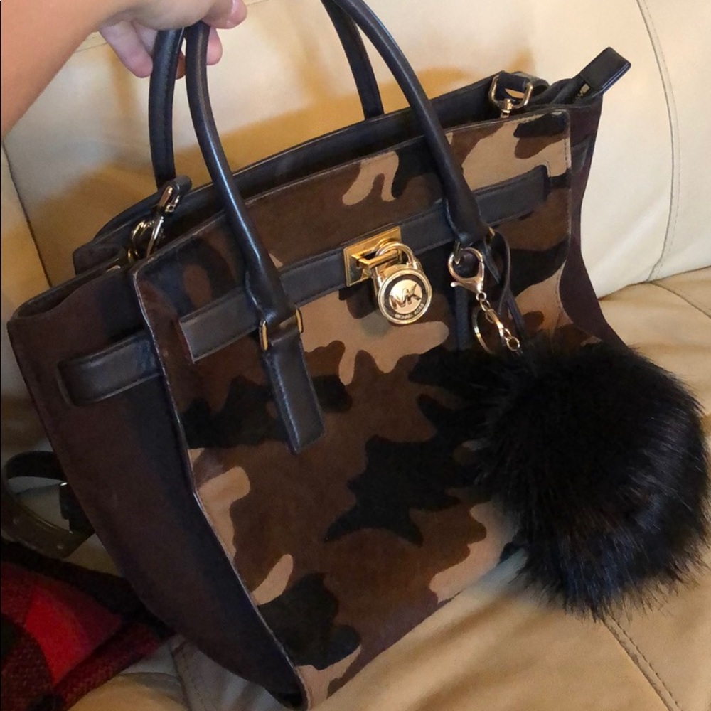 Michael Kors calf hairCamo Hamilton Traveler LARGE